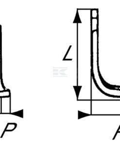 Cuchilla rotavator 175x107x60 mm, 7 mm de grosor, válida para Maletti