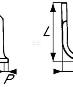 Cuchilla rotavator 152x72x50 mm, 6 mm de grosor, válida para Grillo