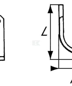 Cuchilla rotavator 180x90x60 mm, 6 mm de grosor, válida para Ortolan