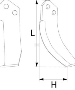 Cuchilla rotavator 142x100x50 mm, 6 mm de grosor, válida para Ferrari