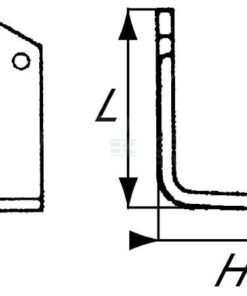 Cuchilla rotavator 165x135x75 mm, 6 mm de grosor, válida para Kuhn