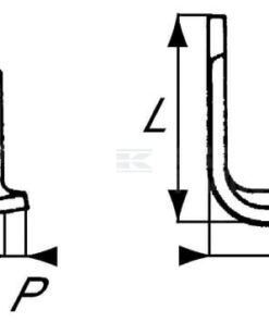 Cuchilla rotavator 164x111x60 mm, 6 mm de grosor