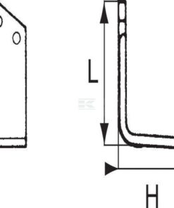 Cuchilla rotavator 203x135x110 mm, 7 mm de grosor, válida para Kuhn
