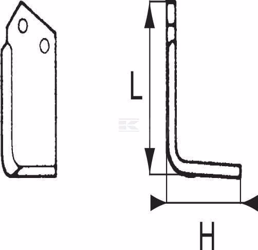 Cuchilla rotavator 203x135x110 mm, 7 mm de grosor, válida para Kuhn 1 Cuchilla rotavator 203x135x110 mm, 7 mm de grosor, válida para Kuhn