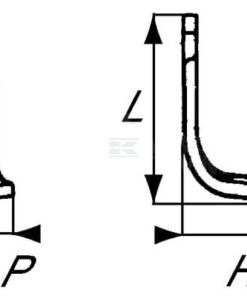 Cuchilla rotavator 165x135x90 mm, 8 mm de grosor, válida para Kuhn