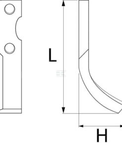 Cuchilla rotavator 210x50x30 mm, 6 mm de grosor, válida para Gutbrot