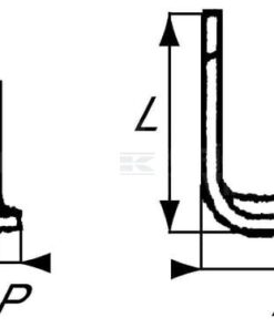 Cuchilla rotavator 180x138x80 mm 9 mm de grosor, válida para Howard
