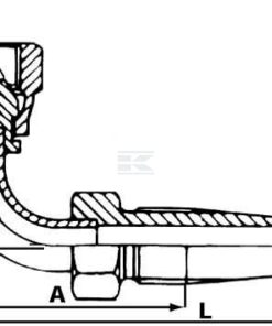 Racor a rosca DN10 - 3/8 BSP hem. 90°