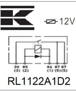 Mini relé 12 V, doble contacto, 2x 20 A, diodo, sin soporte