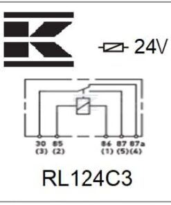 Mini relé 24 V, conmutable, 30 A/40 A, con soporte
