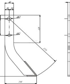 Gancho de fresa soldado 40x10 L = 275