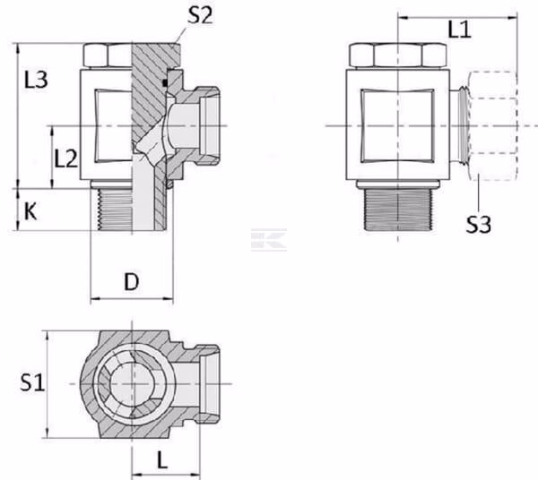 Racor orientable 10S-M16 2 Racor orientable 10S-M16