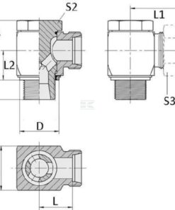 Racor orientable de junta 16S-M22
