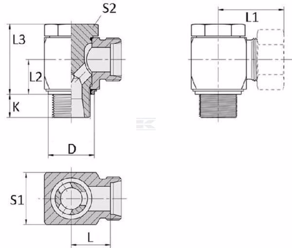 Racor orientable angular 4 Racor orientable angular