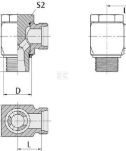 Racor orientable de junta 12S-3/8BSP