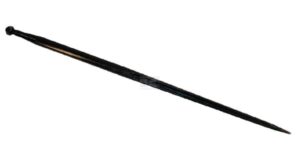 Diente cargadora frontal, recto, sección doble-T de 35 x 600 mm, punta afilada, rojo, con tuerca de M22 x 1,5 mm, SHW