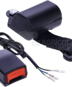 Cinturón de seguridad negro retráctil de 2 puntos con interruptor