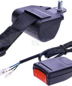 Cinturón de seguridad negro retráctil de 2 puntos con interruptor