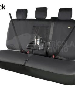 Funda de asiento, trasera, negra, 3 reposacabezas fijos, bandeja abatible, apta para FordRanger