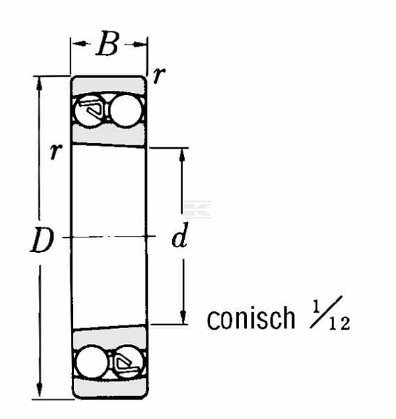 Self-aligning ball bearing 100x215x73mm SKF