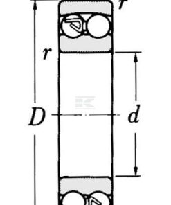 Rodamiento de bolas autoalineable 17x40x16mm SKF