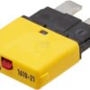 Fusible Térmico de reinicio manual 28V 20A Longitud 34,4mm amarillo