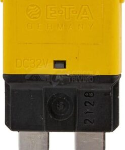 Fusible Térmico de reinicio manual 28V 20A Longitud 34,4mm amarillo