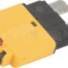 Fusible Térmico de reinicio manual 28V 20A Longitud 34,4mm amarillo