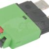 Fusible Térmico de reinicio manual 28V 30A Longitud 34,4mm verde 2 Fusible Térmico de reinicio manual 28V 30A Longitud 34,4mm verde