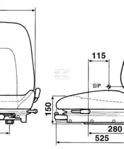 Asiento con suspensión mecánica, KAB 211 para carretillas elevadoras, PVC