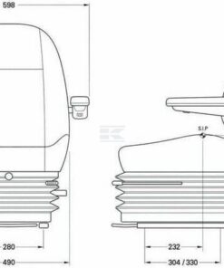 Asiento con suspensión neumática KAB 555 para maquinaria OP, textil