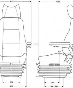 Asiento con suspensión neumática KAB 554 para maquinaria de construcción, textil