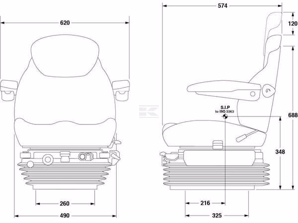 Asiento con suspensión neumática 85
