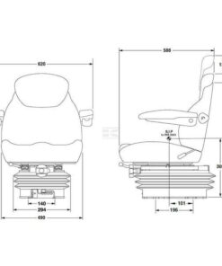 Asiento con suspensión mecánica, KAB 11/E6, tela 7 Asiento con suspensión mecánica, KAB 11/E6, tela