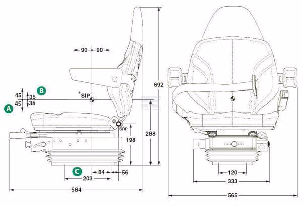 Asiento Kab xh2/p6 PVC 2 Asiento Kab xh2/p6 PVC