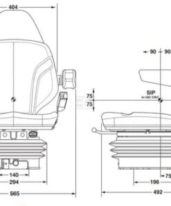 Asiento con suspensión neumática KAB 15P6, en PVC