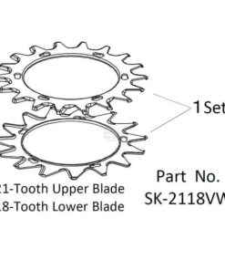 Upper blade 21 / lower blade 18 Optional blades 3 Upper blade 21 / lower blade 18 Optional blades