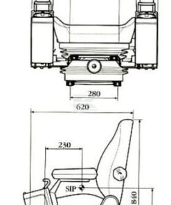 Asiento con suspensión mecánica, KAB 525P para maquinaria OP