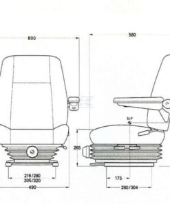 Asiento con suspensión mecánica, KAB 411 para camión,  de tela