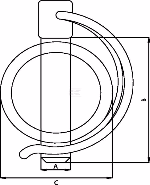 Pasador de tubo, 10 x 55 mm