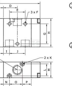 Válvula electromagnética 3/2, NC-1/4"