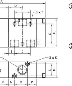 Válvula electromagnética 3/2, NC-1/8"