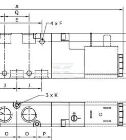 Válvula electromagnética 5/2 vías 1/4"