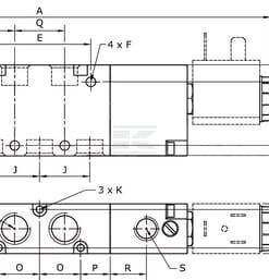 Válvula electromagnética 5/2 vías 1/4"