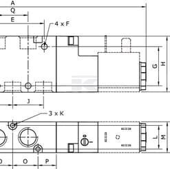 Válvula magn. 5/3 vías 1/2"-CC