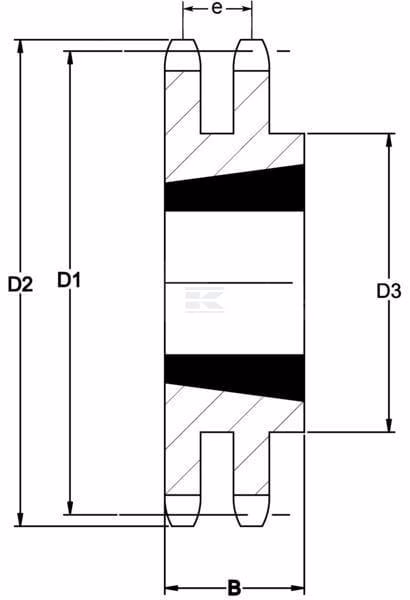 Piñón doble 25 dientes para paso cadena 1/2" 08 B-2 para buje Taperlock 2012 Kramp 2 Piñón doble 25 dientes para paso cadena 1/2" 08 B-2 para buje Taperlock 2012 Kramp
