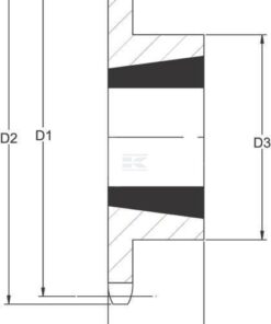 Piñón Simplex 24 dientes para paso cadena 3/8" 06 B-1 para buje Taperlock 1210 Kramp