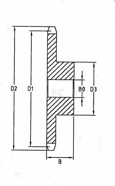 Piñón Simplex 21 dientes 3/8 "x7/32" cadena 06 B-1, Kramp
