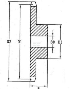 Piñón Simplex 22 dientes 1/2" cadena 08 B-1 Kramp