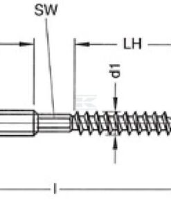 Tornillo doble rosca M6 / 5x50 mm TX25, cabeza redonda, Kramp